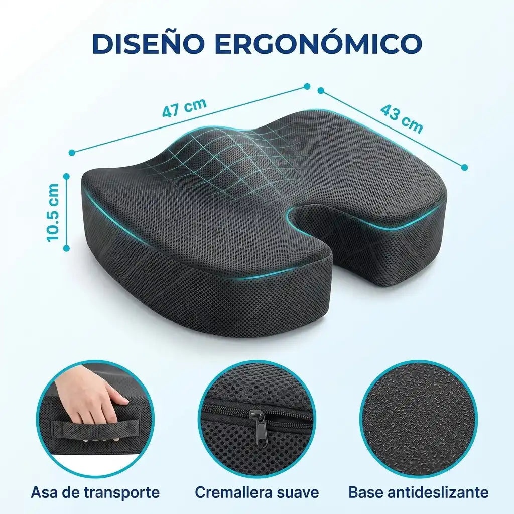Cojín Ortopédico ErgoMed™ — Alivio del dolor lumbar y ciática