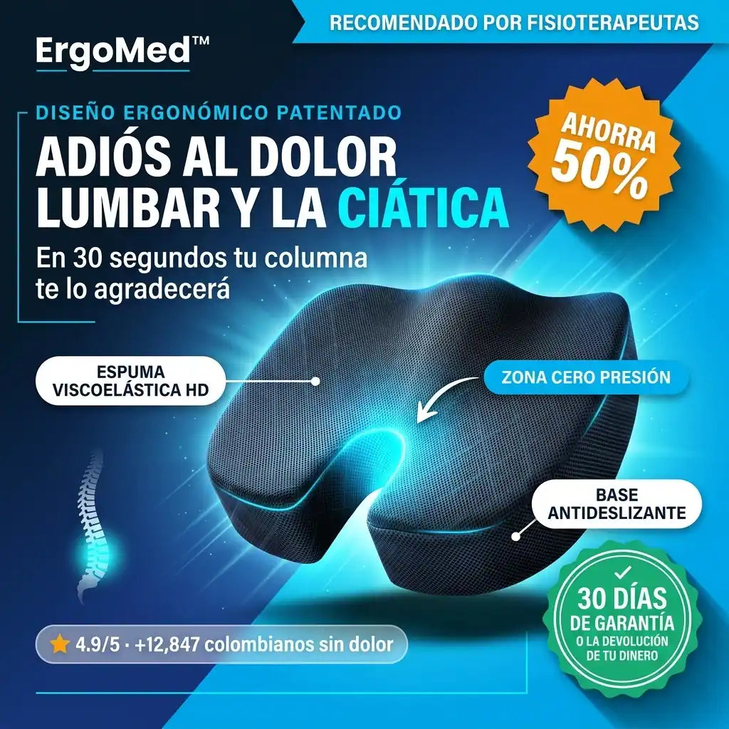 Cojín Ortopédico ErgoMed™ — Alivio del dolor lumbar y ciática