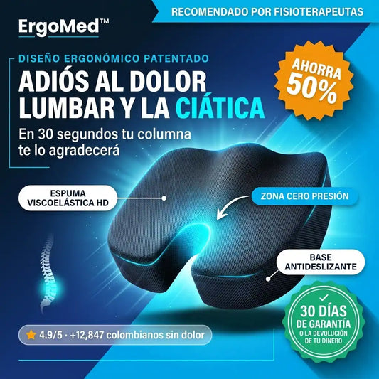 Cojín Ortopédico ErgoMed™ — Alivio del dolor lumbar y ciática