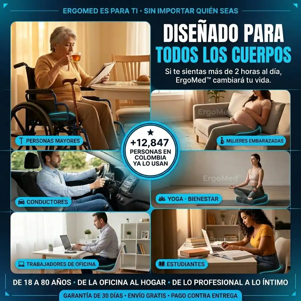 Cojín Ortopédico ErgoMed™ — Alivio del dolor lumbar y ciática