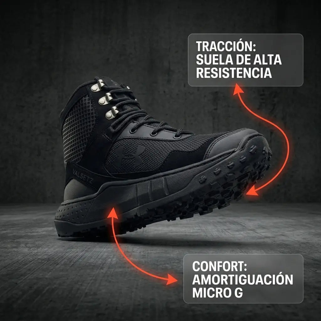 Bota Under Tácticas Negras Valsetz - Domina cualquier terreno